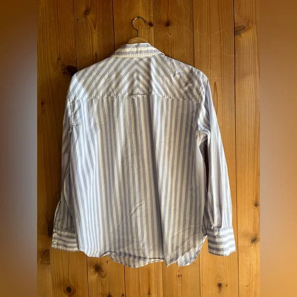 AYR The Deep End Button Down Shirt in Lilac Stripe Size Medium - Picture 5 of 7